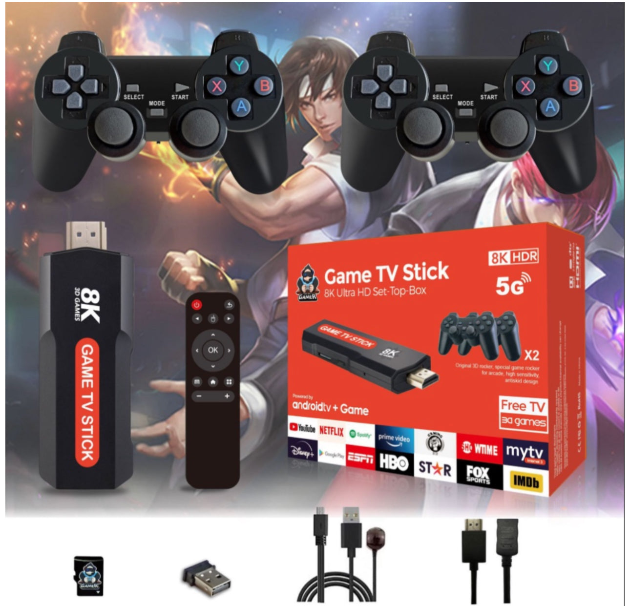 MTech Ultra HD Game Console TV Stick Android Media Player 5G 8K