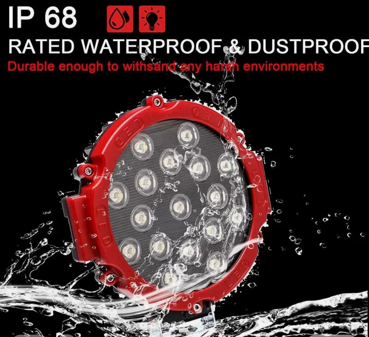 LED Light Bar 51W 7 Inch Spot Beam Headlamp LED Round Work Light Off Road Fog Light Driving Light For SUV Boat 4x4 Jeep