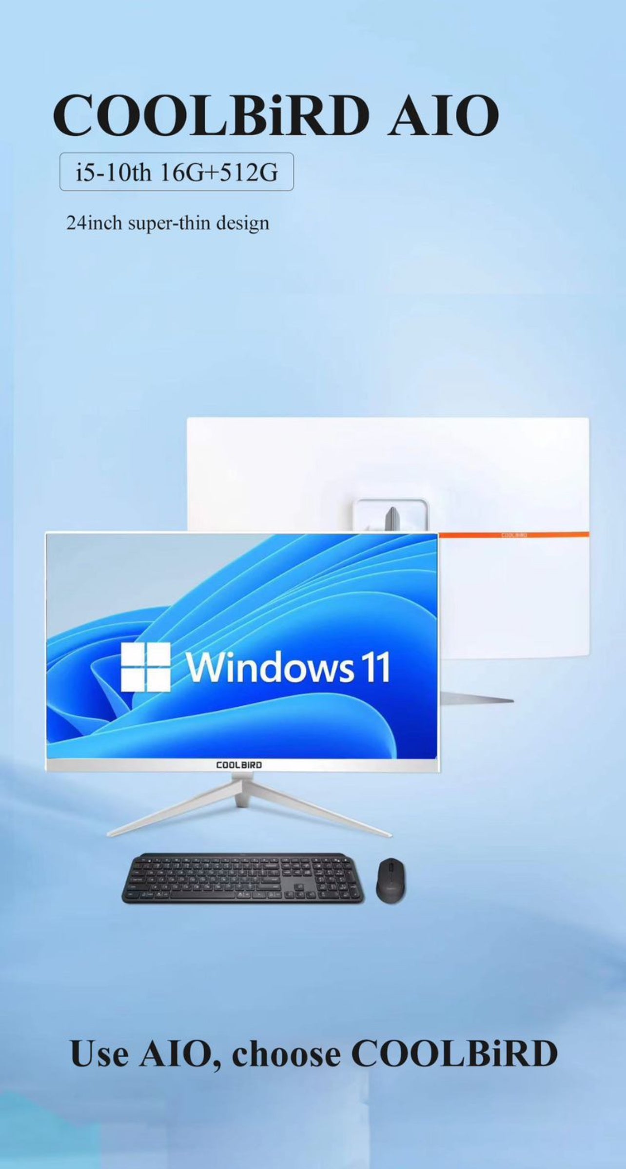 All In One PC - 24Inch Intel Core i5 10th Gen 16GB RAM 512GB SSD Win 11 All-in-One PC