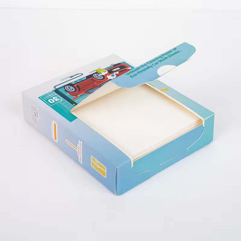 KeleeClean Car Washing Detergent Sheets High Foam Washing Car Cleaning Tablets Deep Cleaning Detergent Sheets 30pc