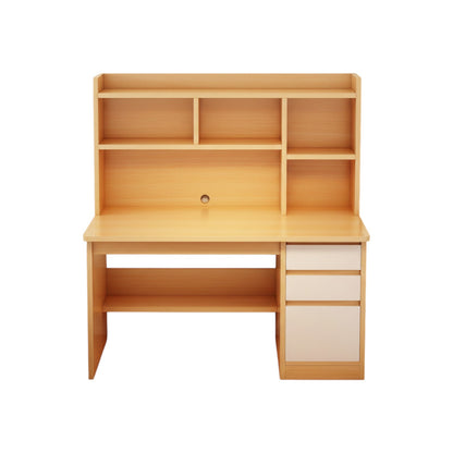 MFurn Modern Rectangular Desk with Hutch, Drawers & Cabinet Compartments