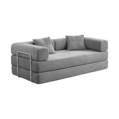 MFurn Convertible Vacuum-compressed Sofa Bed with 2 Pillows – Removable Floor Couch for Small Spaces