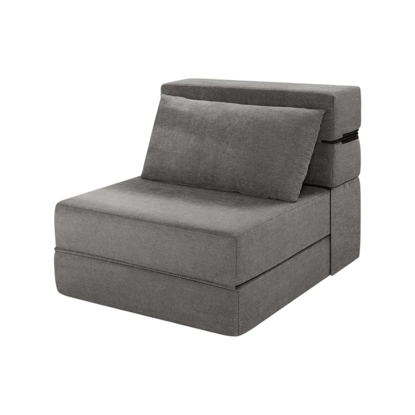 MFurn Folding Vacuum-Compressed Sofa Bed – Convertible Sleeper Chair with Pillow, Linen Fabric