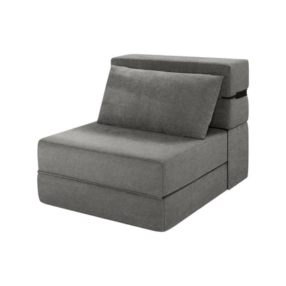 MFurn Folding Vacuum-Compressed Sofa Bed – Convertible Sleeper Chair with Pillow, Linen Fabric