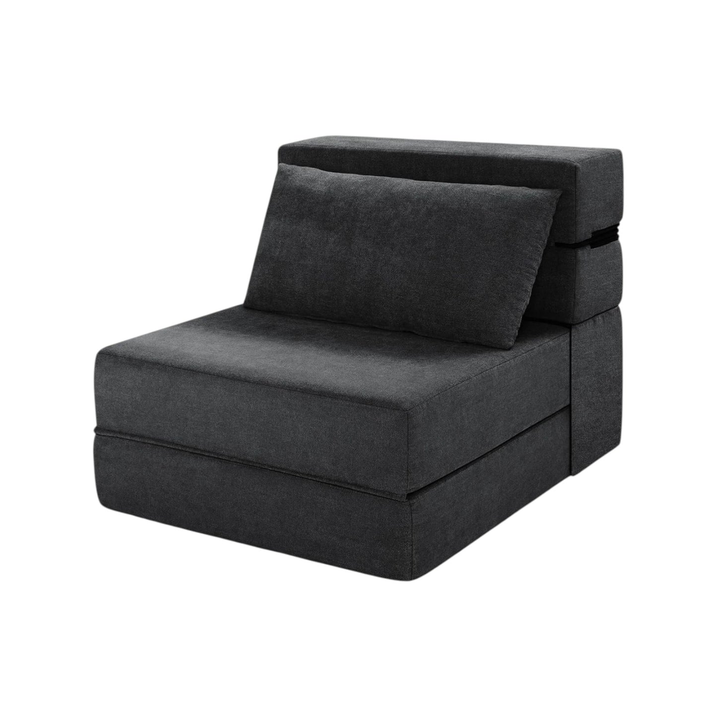 MFurn Folding Vacuum-Compressed Sofa Bed – Convertible Sleeper Chair with Pillow, Linen Fabric