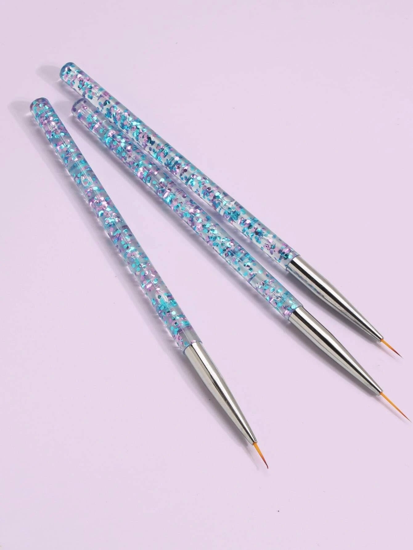 3-Piece Nail Art Brush Set – Fine Detail Striping Brushes for Professional Nail Design & DIY Manicure