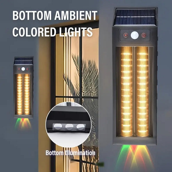 MTech Solar Powered Sensor Double Wall Light With Hanging Hook 1200mah Battery 18W 2pc
