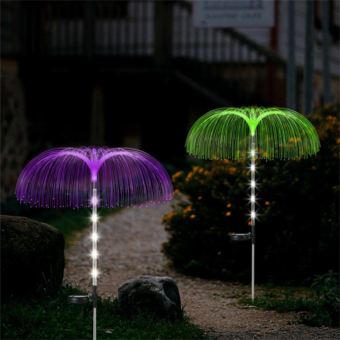 MHome Solar Garden Jellyfish Light 4-Pack – 7-Color Changing Outdoor Lights