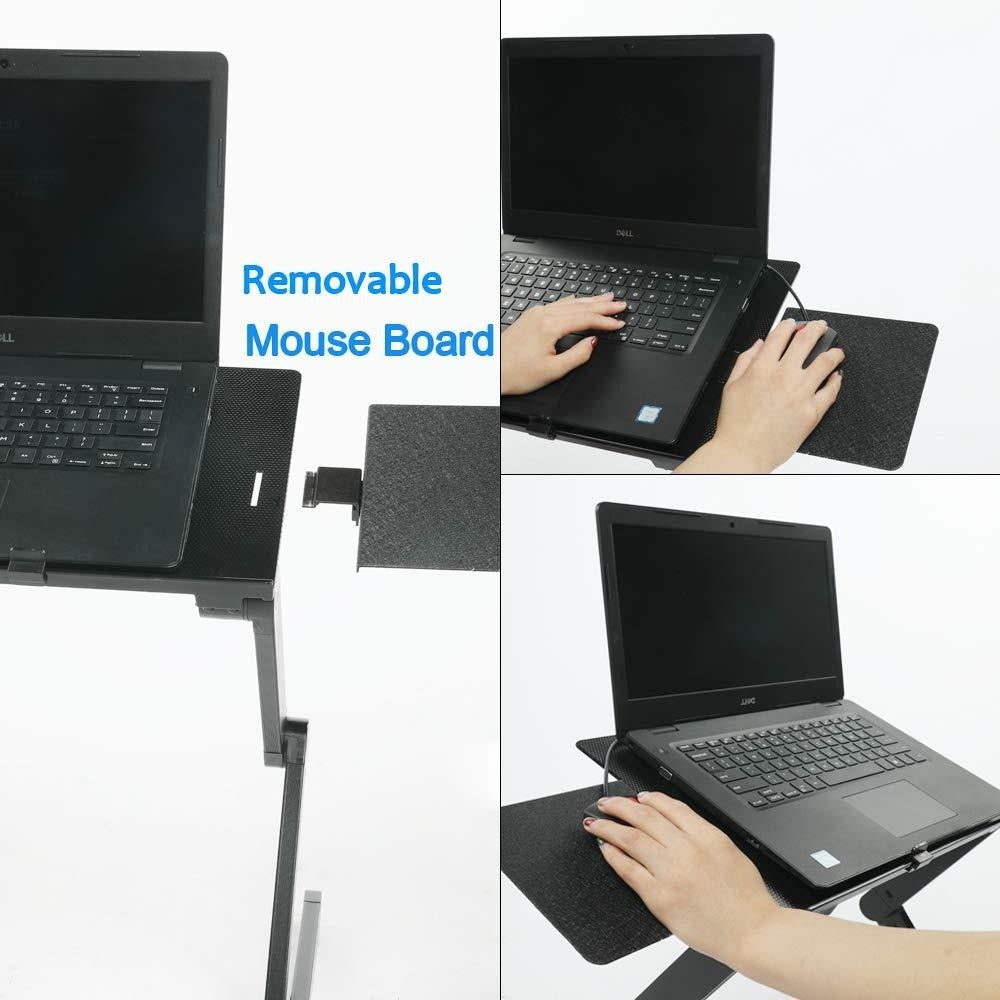 Air Space Adjustable Laptop Stand with Removable Mouse Pad & Cooling Fan