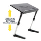 Air Space Adjustable Laptop Stand with Removable Mouse Pad & Cooling Fan