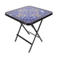 MFurn Foldable Square Glass Table 60X60cm  With Decorative Top