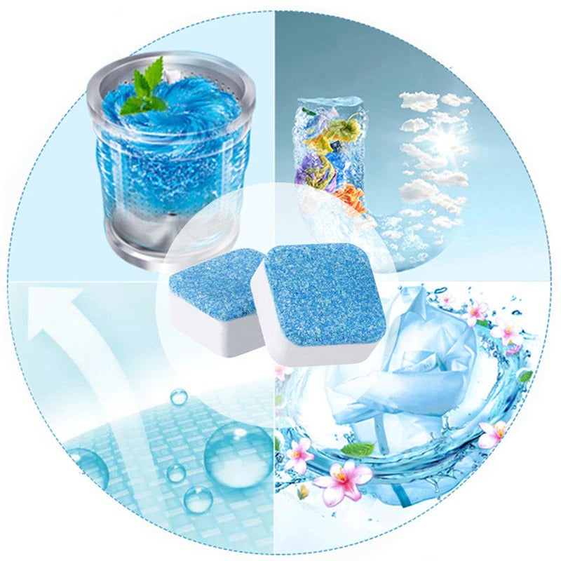 12 Pack Washing Machine Effervescent Cleaning Tablets – Deep Clean & Deodorize