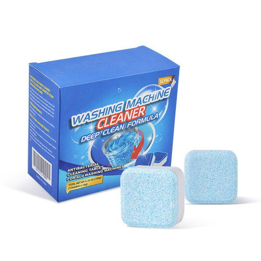 12 Pack Washing Machine Effervescent Cleaning Tablets – Deep Clean & Deodorize