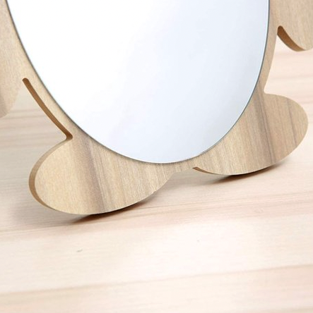 MHome Penguin Shaped Wooden Makeup Mirror for Vanity and Tabletop