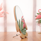 MHome Penguin Shaped Wooden Makeup Mirror for Vanity and Tabletop