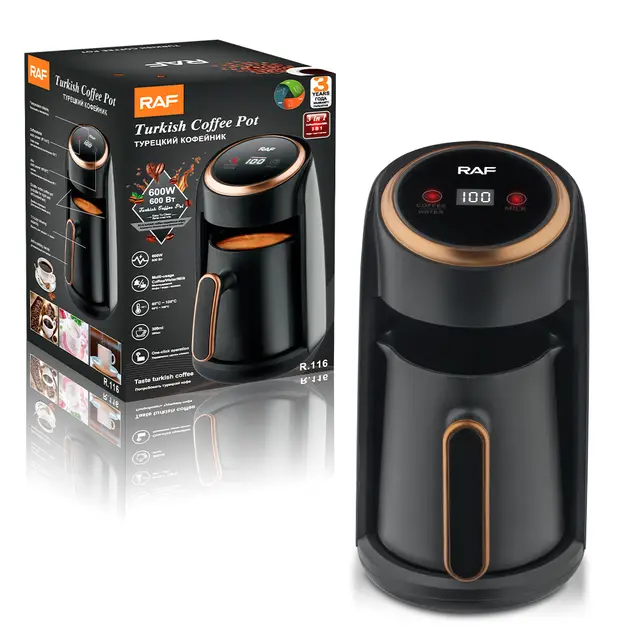 RAF R.116 Turkish Coffee Maker Machine – 3-in-1 Digital Espresso Brewer | 600W, 300ml Capacity, One-Touch Operation