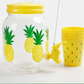 Ice Cold Beverage Dispenser Jug Cocktail Jar Party Pitcher with 4 Cups