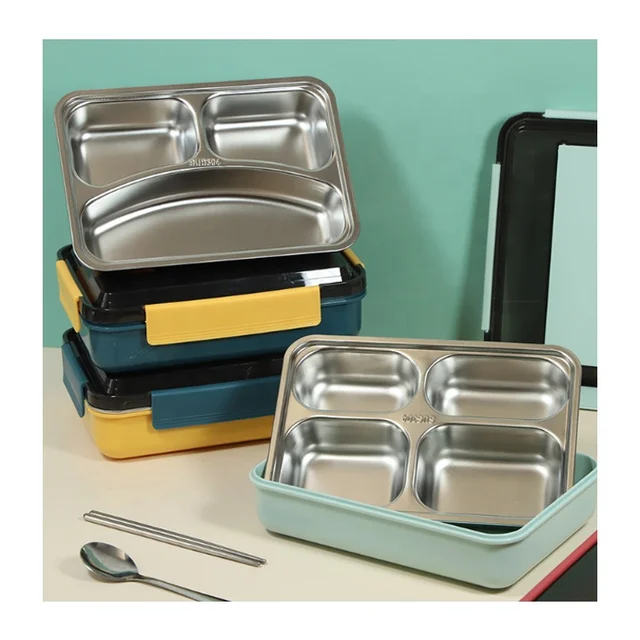 Stainless Steel Large-capacity Lunch Box with Cutlery 1200ml