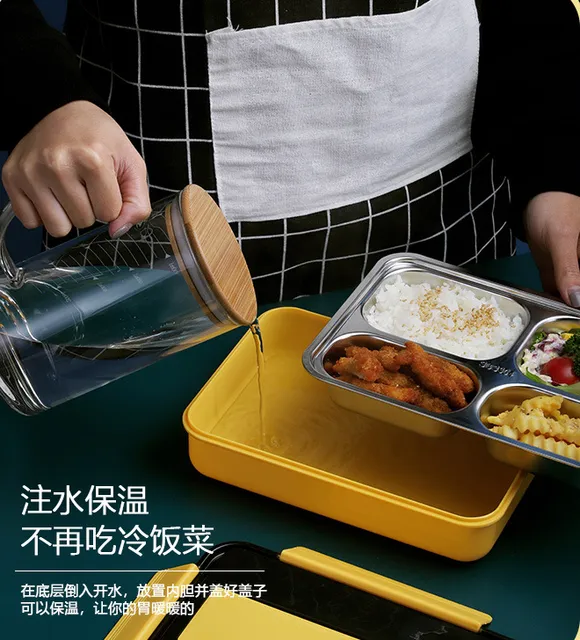 Stainless Steel Large-capacity Lunch Box with Cutlery 1200ml