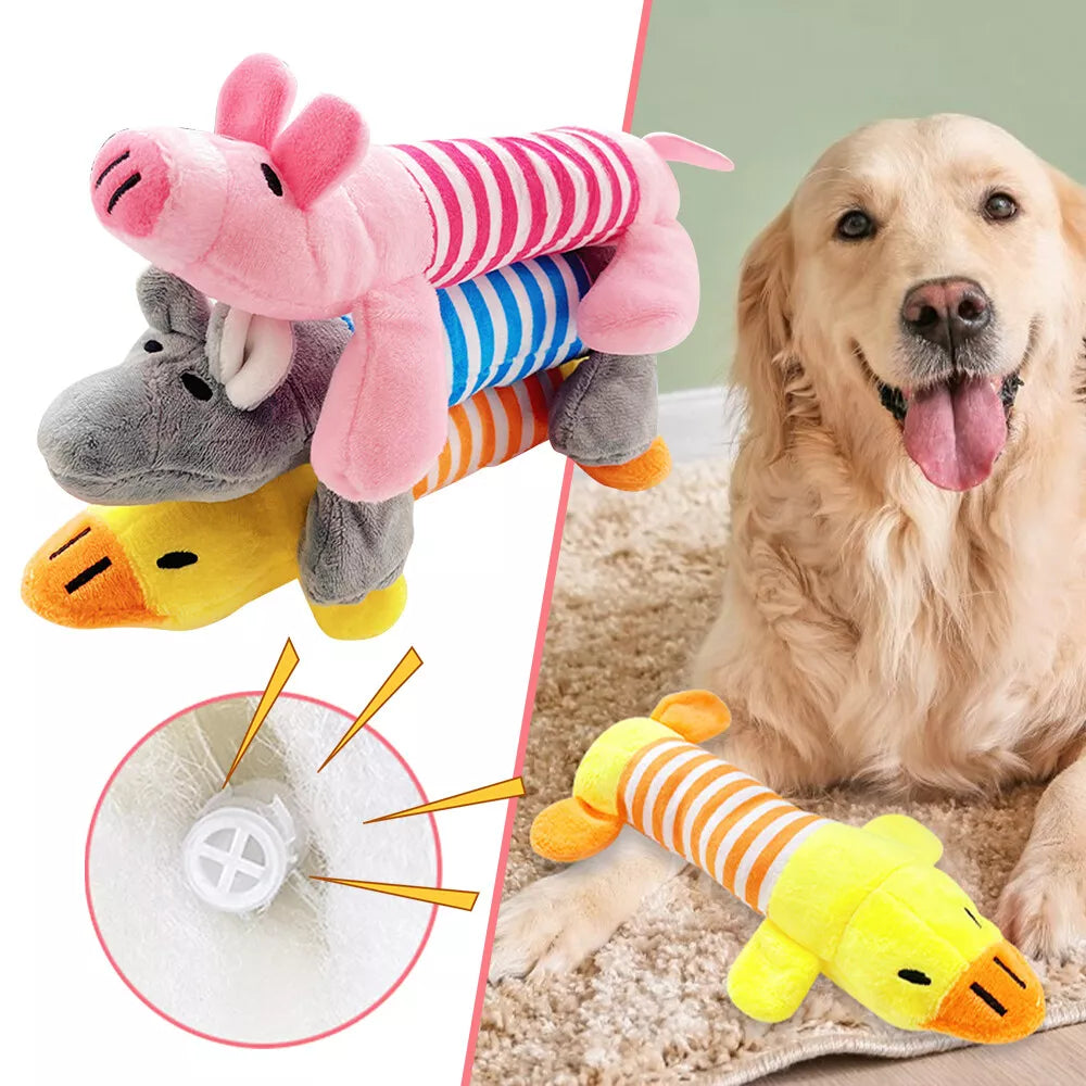 Cute Pet Dog Chew Toy  Squeaky Soft Plush Play Sound Puppy Teeth Toys