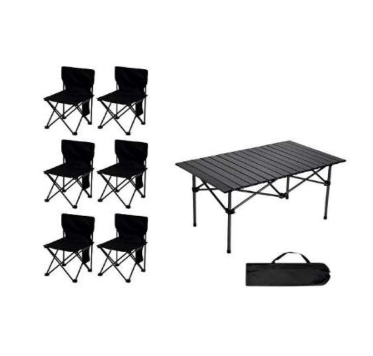 MHome Foldable Outdoor Table & 6 Chairs – Portable Camping, Picnic & Backyard Set
