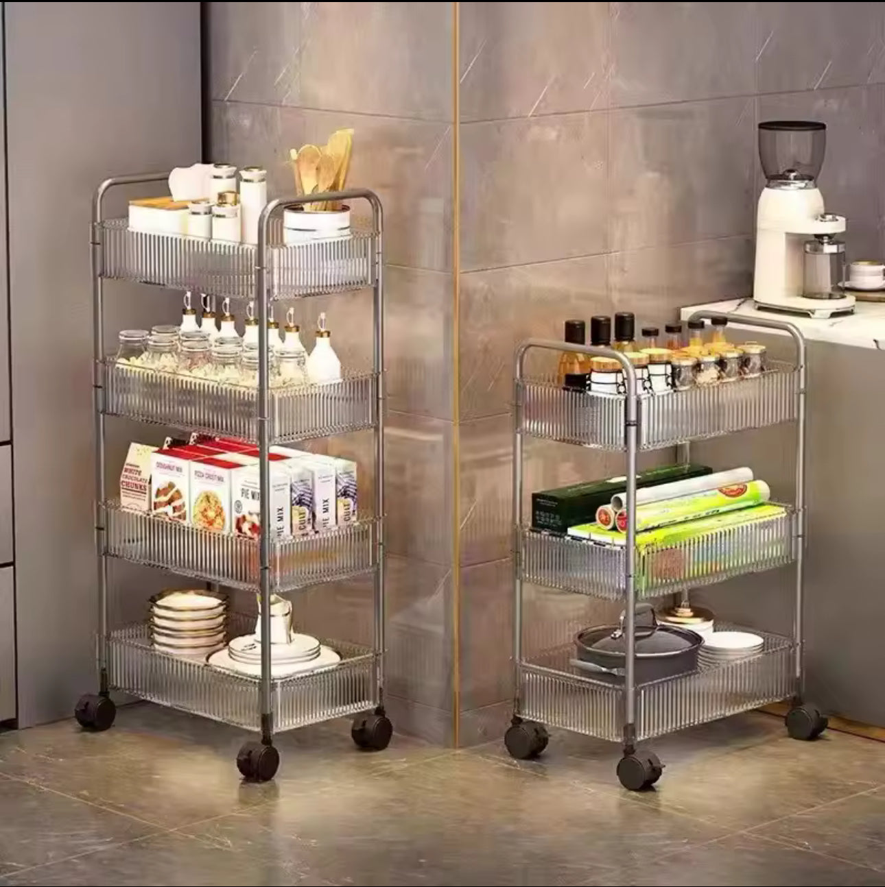 Multifunction 4Tier Acrylic Trolley/Rack