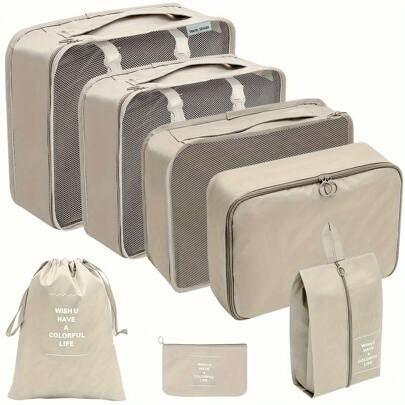 MHome 7-Piece Travel Organizer Set – Waterproof Packing Cubes for Clothes, Shoes & More