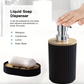 MHome 6Pc Bathroom Accessory Set With Wooden Lid – Modern Bathroom Décor Essentials