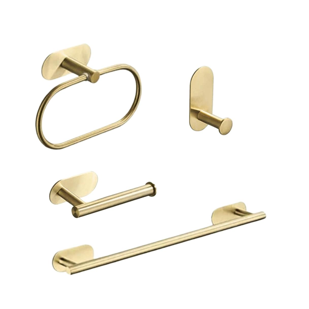 MHome 4-Piece DIY Self-Adhesive Bathroom Accessory Set – Modern & Hassle-Free