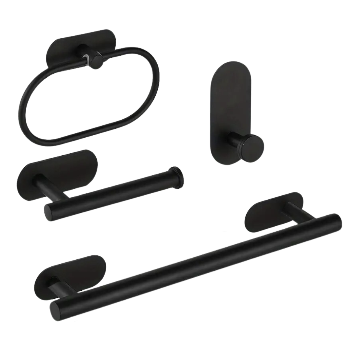 MHome 4-Piece DIY Self-Adhesive Bathroom Accessory Set – Modern & Hassle-Free