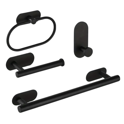 MHome 4-Piece DIY Self-Adhesive Bathroom Accessory Set – Modern & Hassle-Free