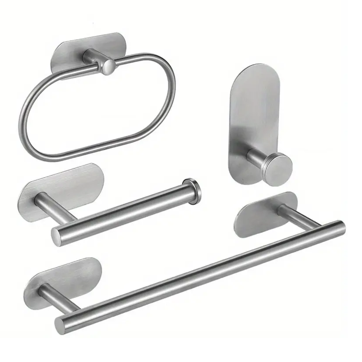MHome 4-Piece DIY Self-Adhesive Bathroom Accessory Set – Modern & Hassle-Free