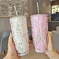 MHome Bubble Straw Cup Rainbow Girl Double Plastic Cup Students Creative Office Home Large Capacity Tumbler