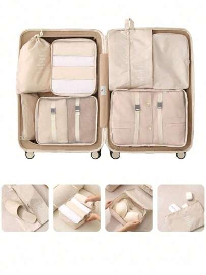 MHome 7-Piece Travel Organizer Set – Waterproof Packing Cubes for Clothes, Shoes & More