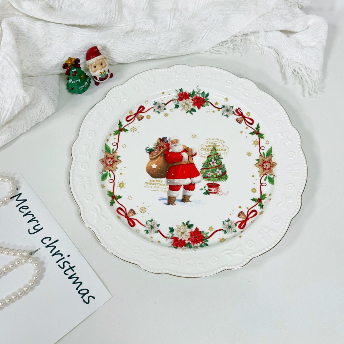 MHome Christmas Theme Under Plate 2pc Set
