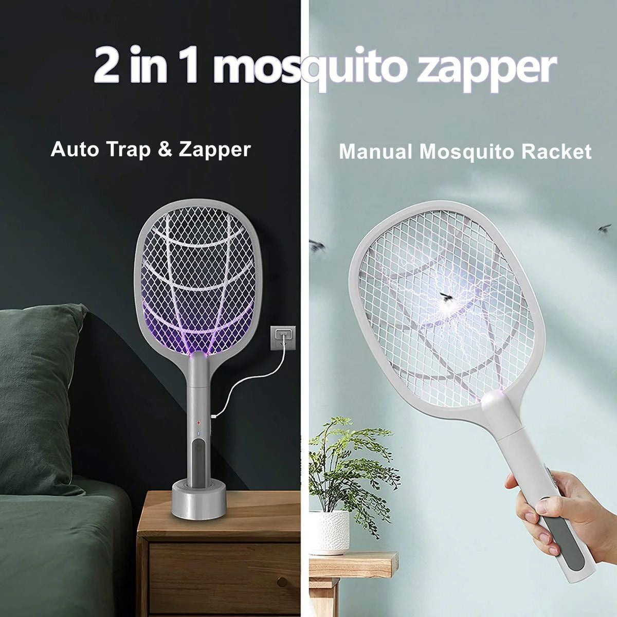 Racket Fly Swatter & Mosquito Zapper Rechargeable – Megamall Online Store