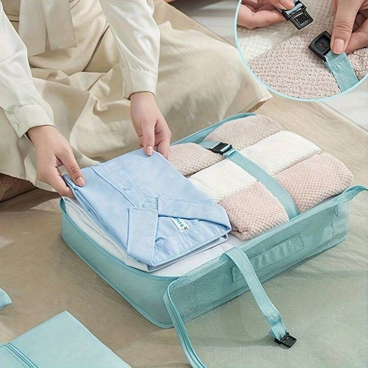 MHome 7-Piece Travel Organizer Set – Waterproof Packing Cubes for Clothes, Shoes & More