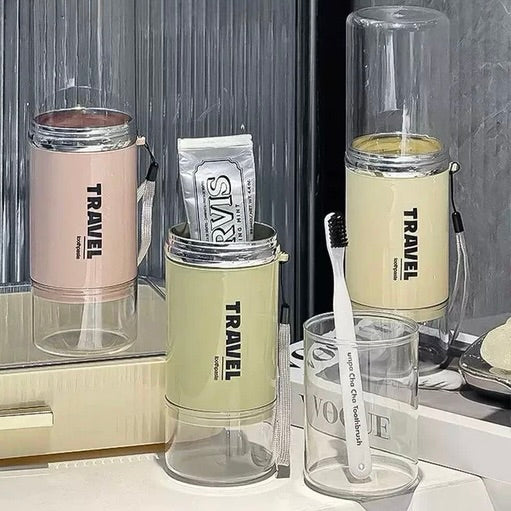 MHome 2-in-1 Travel Toothbrush Holder & Cup