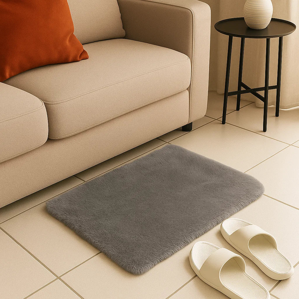 MHome Super Soft Faux Fur Shaggy Rug – Fluffy Anti-Skid Carpet Mat for Bedroom, Living Room & Entrance