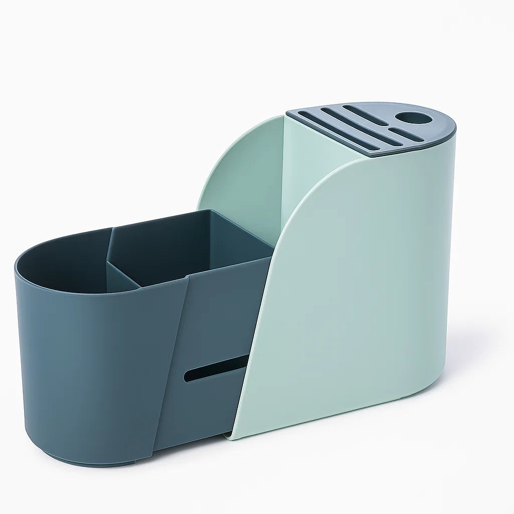 MHome Multifunctional Retractable Cutlery & Knife Storage Rack – Adjustable with Drainage Base