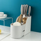 MHome Multifunctional Retractable Cutlery & Knife Storage Rack – Adjustable with Drainage Base