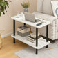 MFurn 2-Tier Faux Marble Coffee Table – Modern Living Room Storage Design
