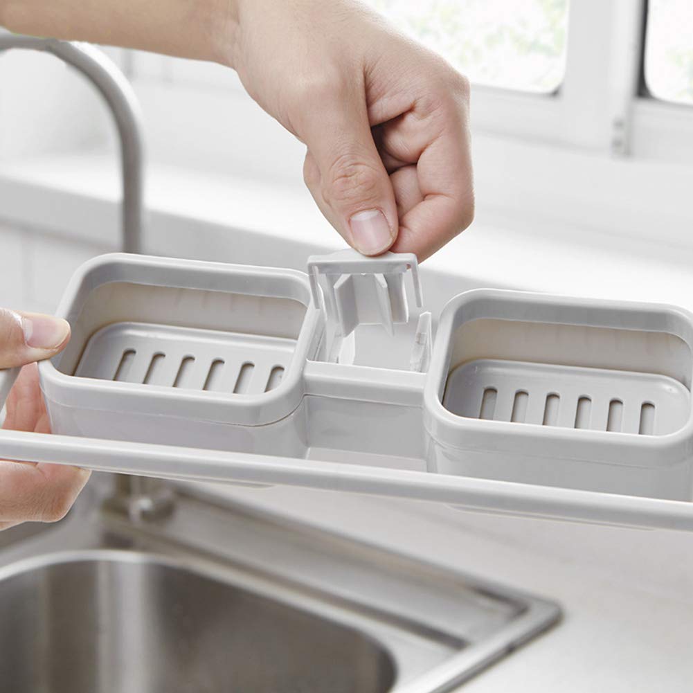 MHome Adjustable Faucet Soap And Cloth Organiser For Kitchen And Bathroom