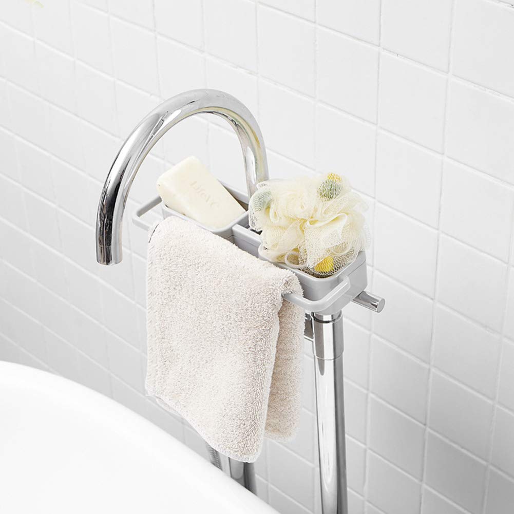 MHome Adjustable Faucet Soap And Cloth Organiser For Kitchen And Bathroom