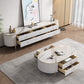 MFurn 4-Drawer Modern Marble-Top Coffee Table