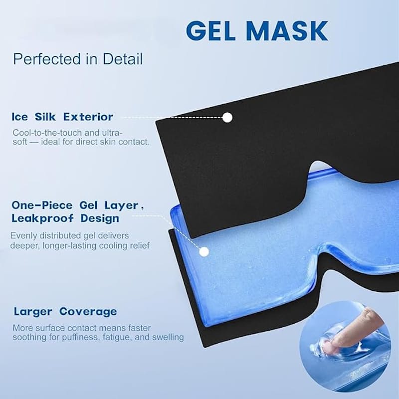 Cold Compress Eye Mask Cooling Gel Mask for Migraines Dark Circles