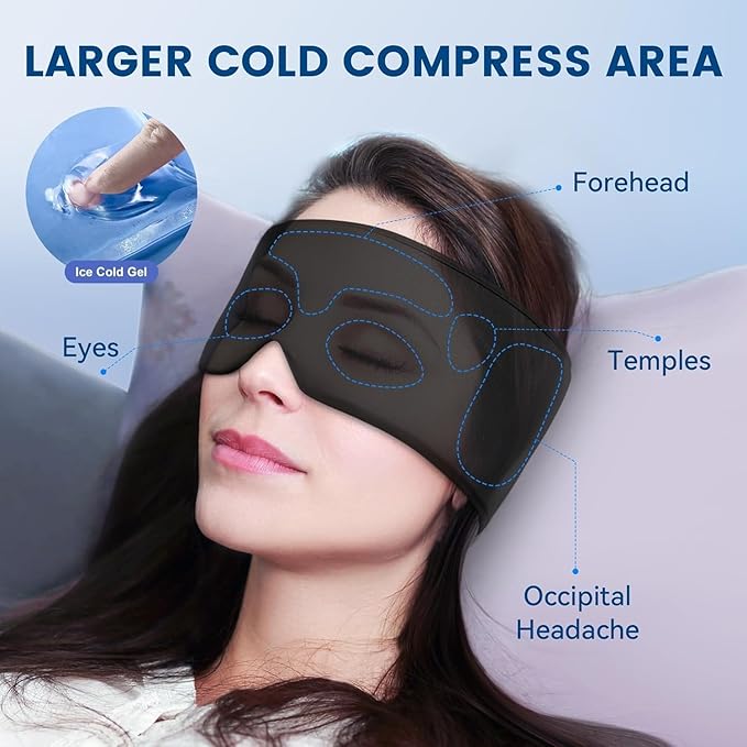 Cold Compress Eye Mask Cooling Gel Mask for Migraines Dark Circles