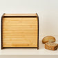 MHome Two-Layer Bamboo Bread Box – Adjustable Roll-Top Bread Storage Organizer