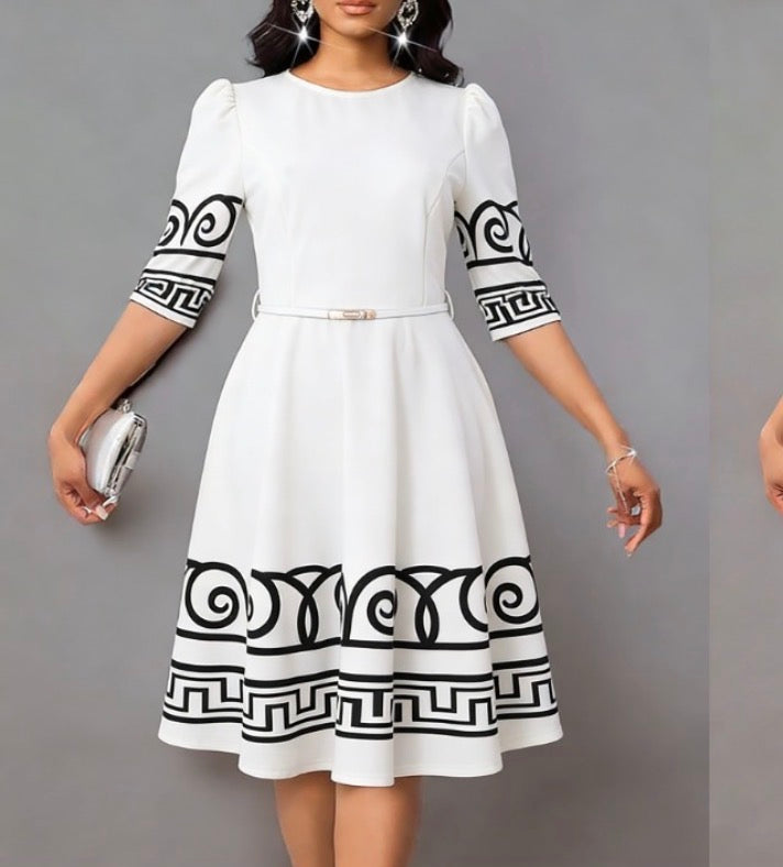 Ladies Elegant Fit-and-Flare MIDI Dress-Various Colours