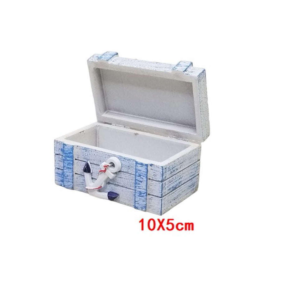 Nautical Wooden Box. BEACH. Faded Blue. Assorted Sizes